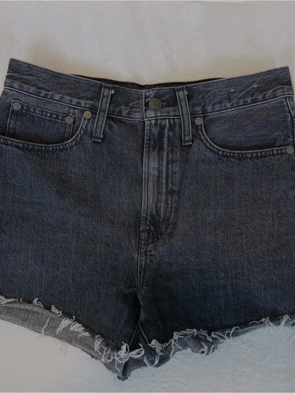 Madewell Black Denim Cutoff Shorts